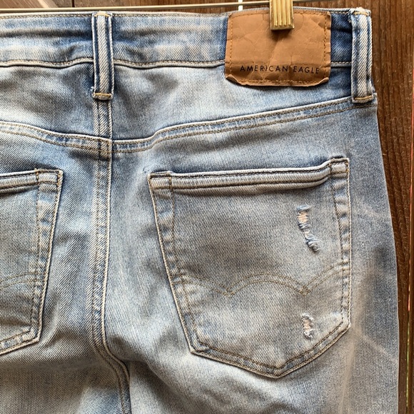 American Eagle light blue distressed “next level airflex” slim jeans - Picture 4 of 9